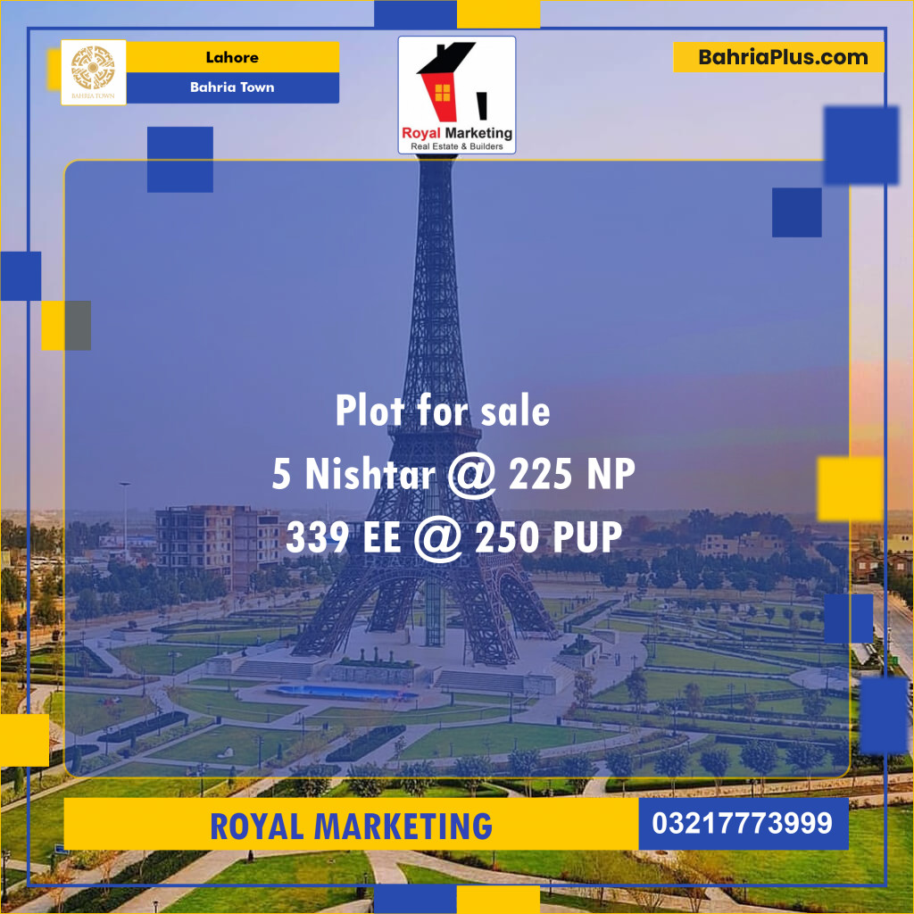 Residential Plot for Sale in Bahria Town, Lahore - (BP-134928)