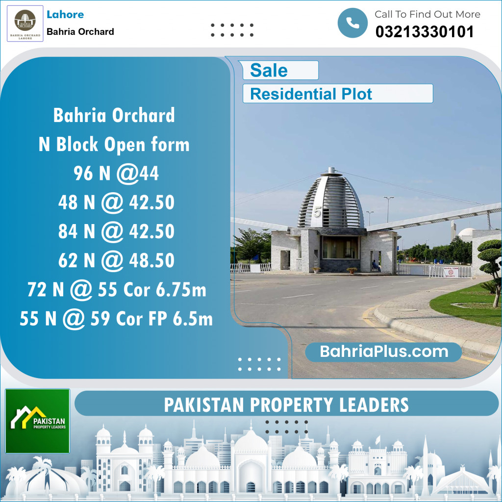 Residential Plot for Sale in Bahria Orchard, Lahore - (BP-134937)