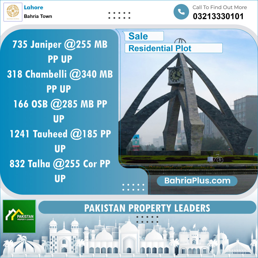 Residential Plot for Sale in Bahria Town, Lahore - (BP-134940)
