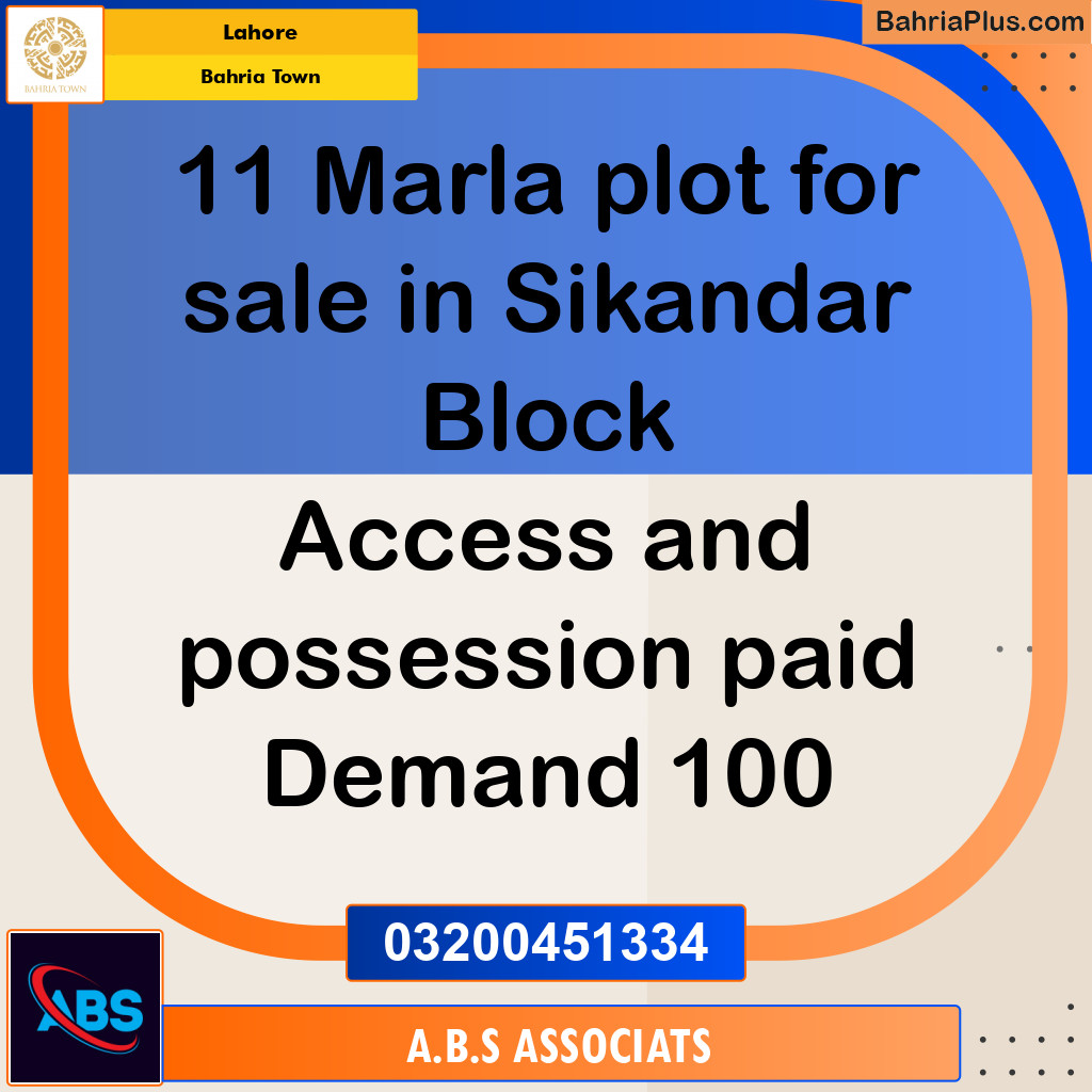 Residential Plot for Sale in Bahria Town, Lahore - (BP-134964)