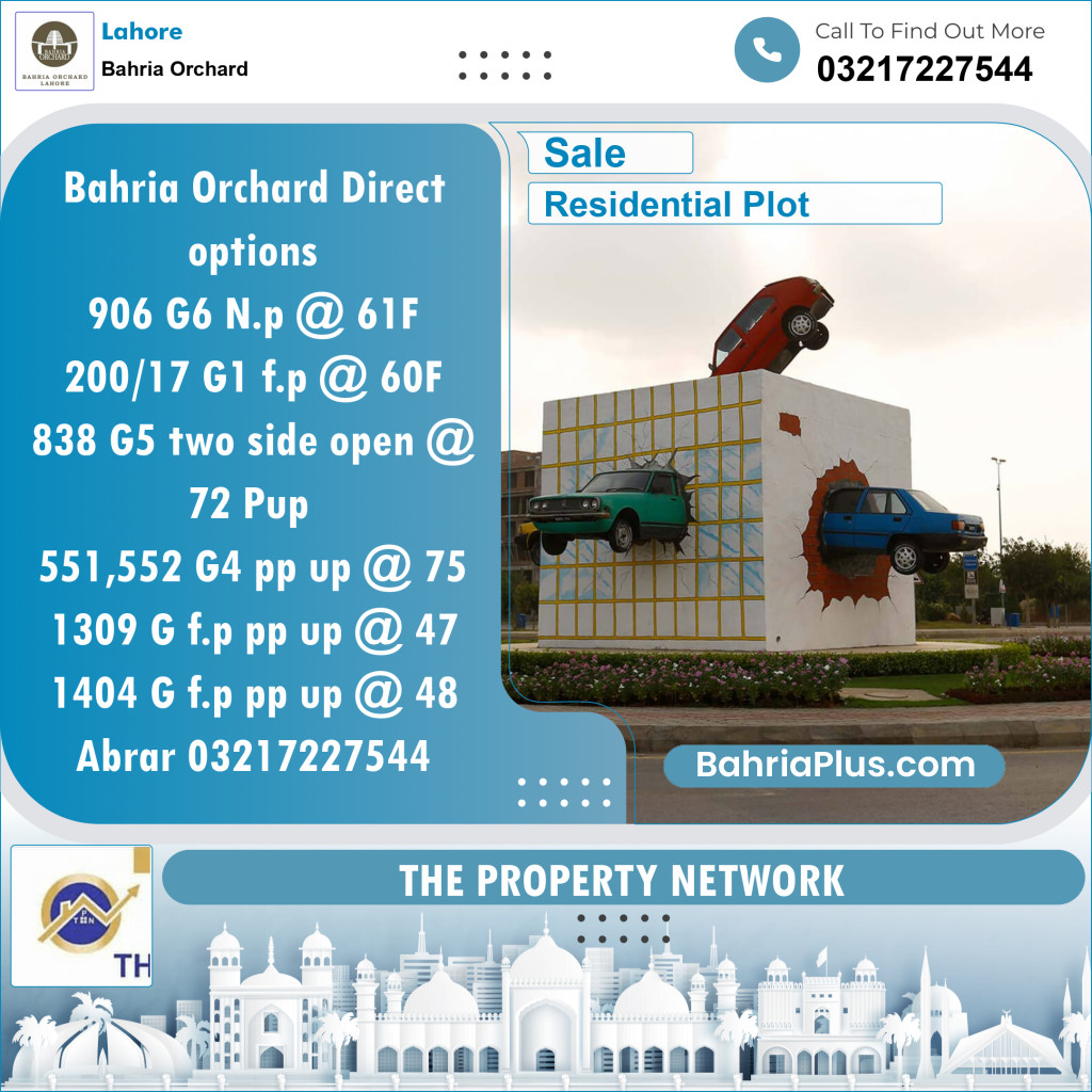 Residential Plot for Sale in Bahria Orchard, Lahore - (BP-134987)