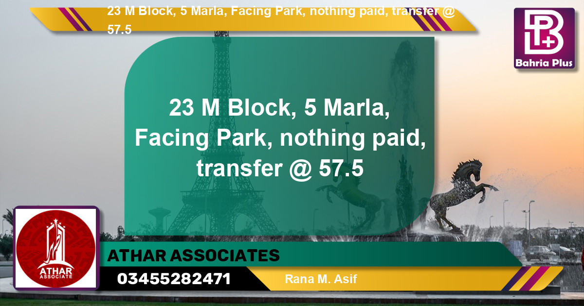 Residential Plot for Sale in Phase 2 - M Block -  Bahria Orchard, Lahore - (BP-134999)