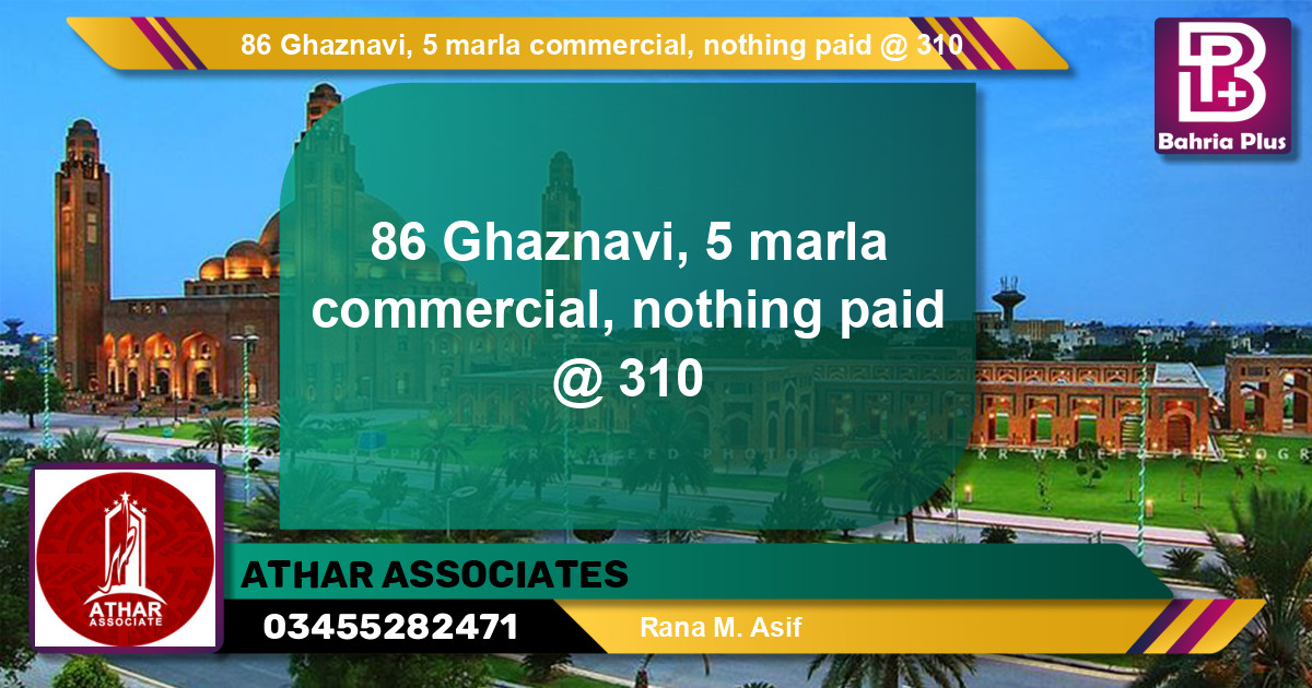 Commercial Plot for Sale in Bahria Town, Lahore - (BP-135019)