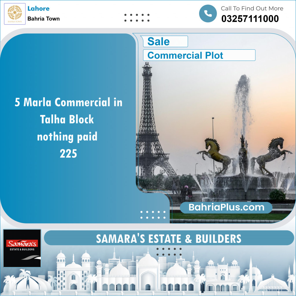 Commercial Plot for Sale in Bahria Town, Lahore - (BP-135025)