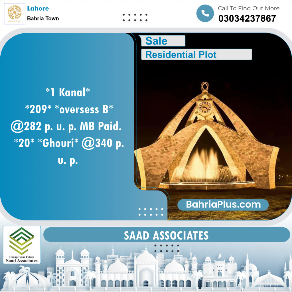 Residential Plot for Sale in Bahria Town, Lahore - (BP-135064)