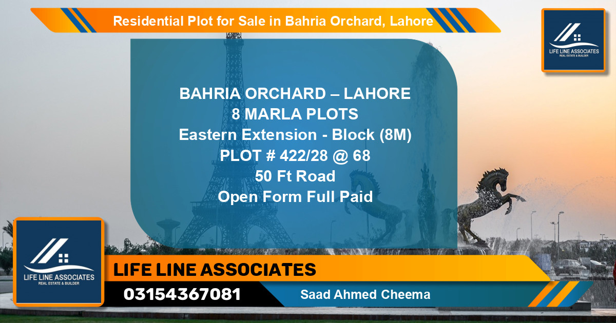 Residential Plot for Sale in Bahria Orchard, Lahore - (BP-135073)