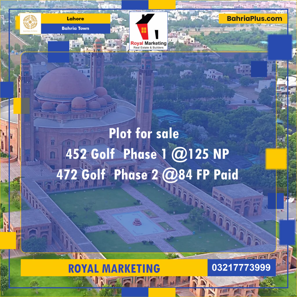Residential Plot for Sale in Bahria Town, Lahore - (BP-135095)