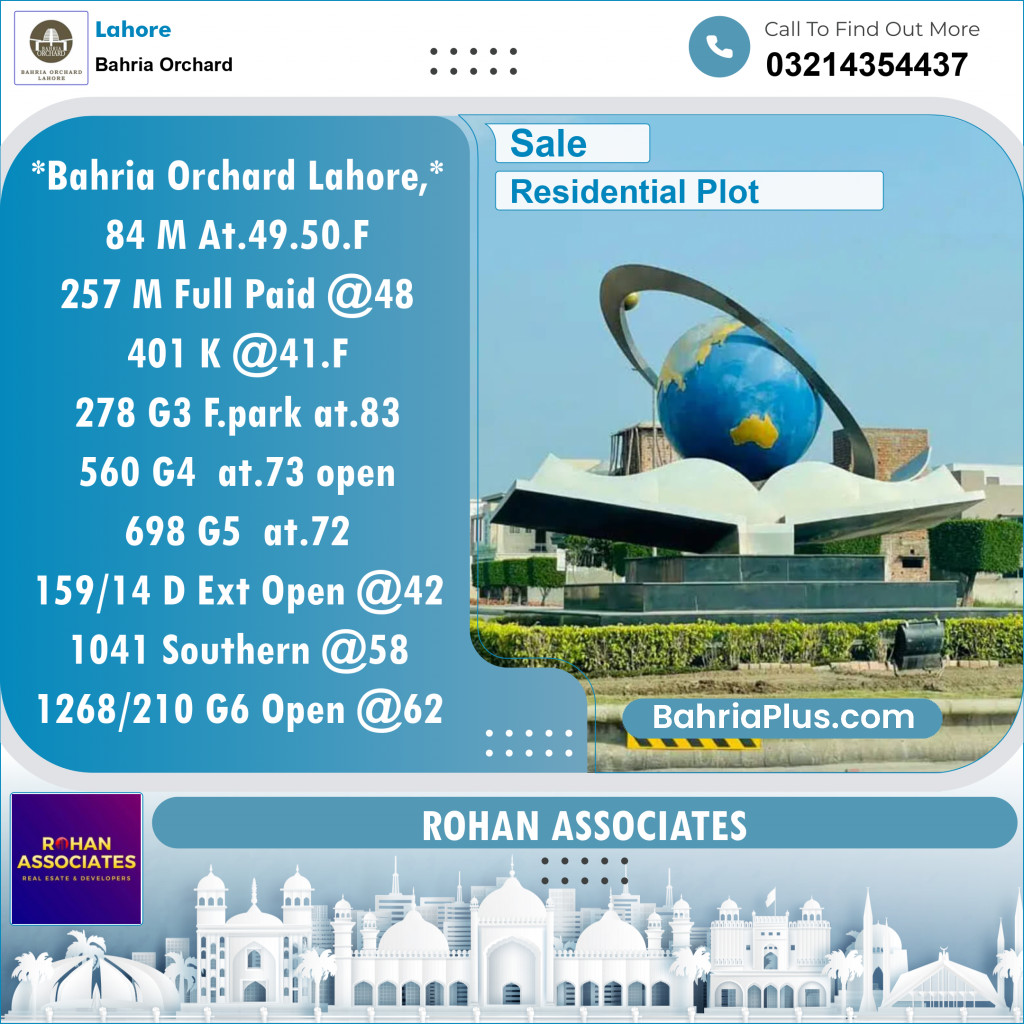 Residential Plot for Sale in Bahria Orchard, Lahore - (BP-135111)
