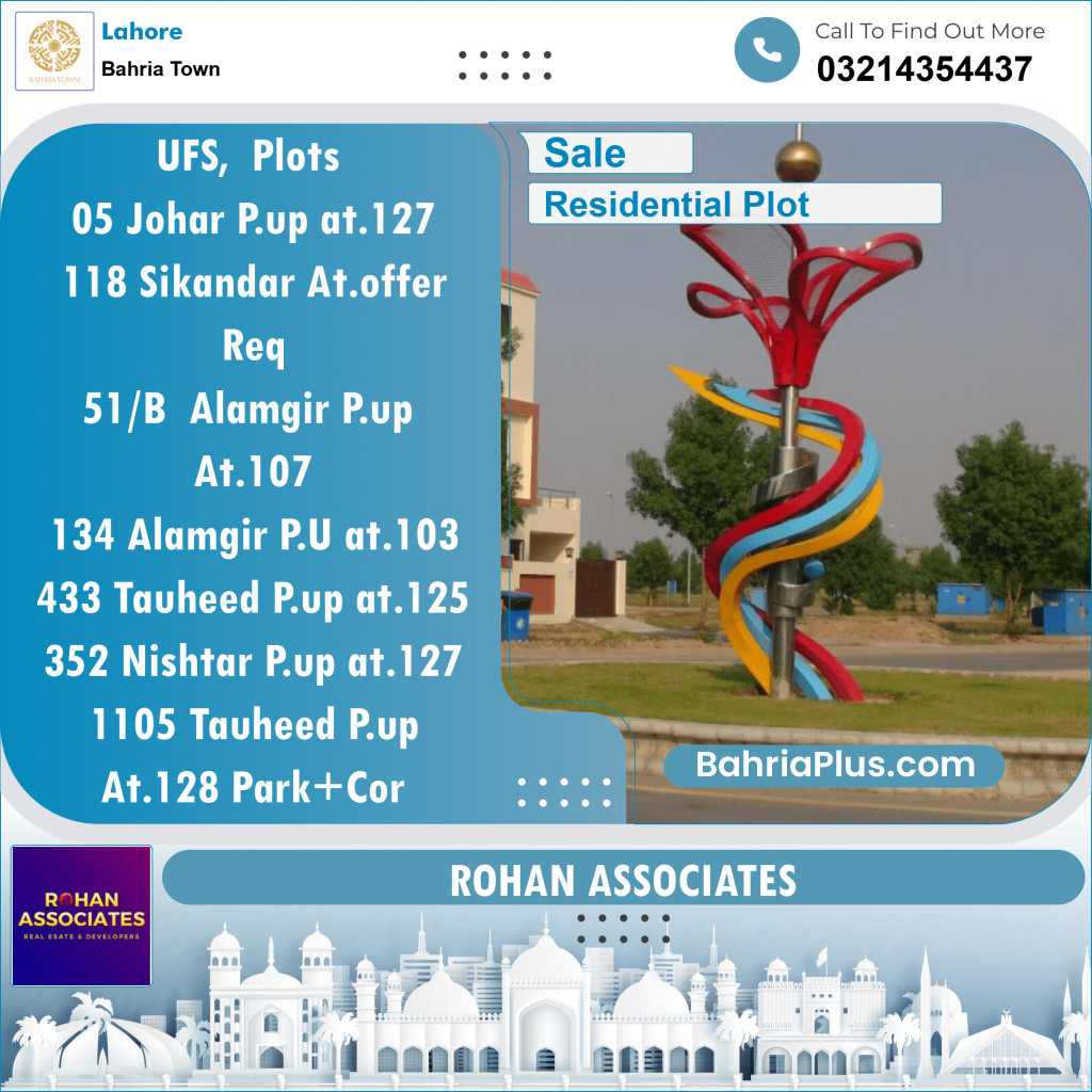 Residential Plot for Sale in Sector E - Johar Block -  Bahria Town, Lahore - (BP-135115)