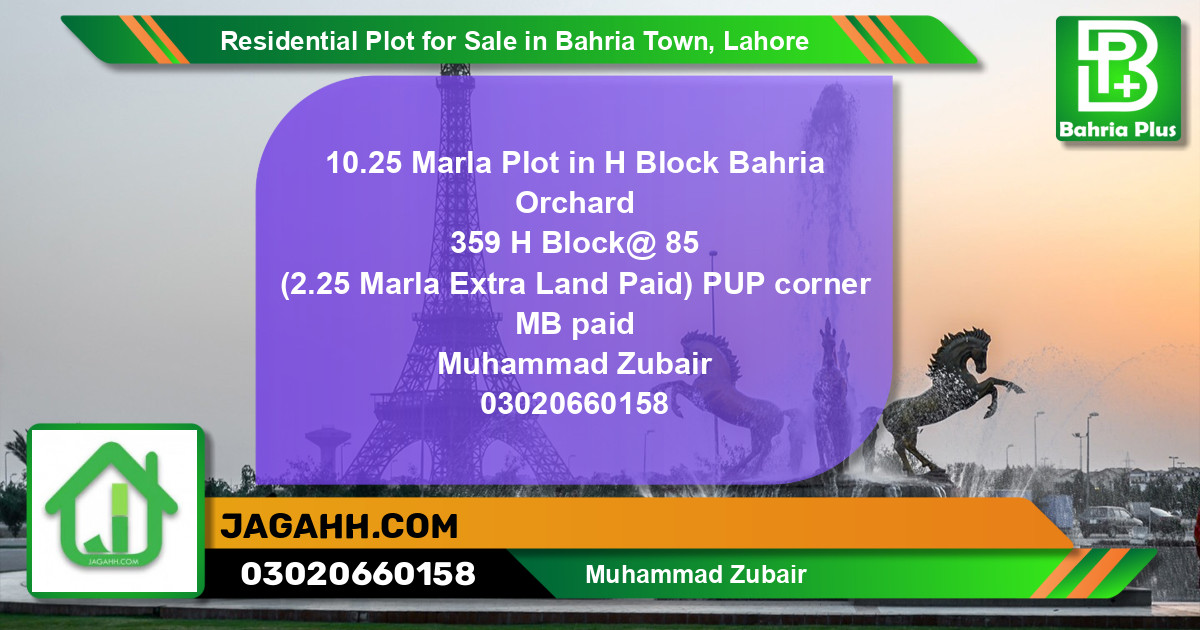 Residential Plot for Sale in Bahria Town, Lahore - (BP-135123)