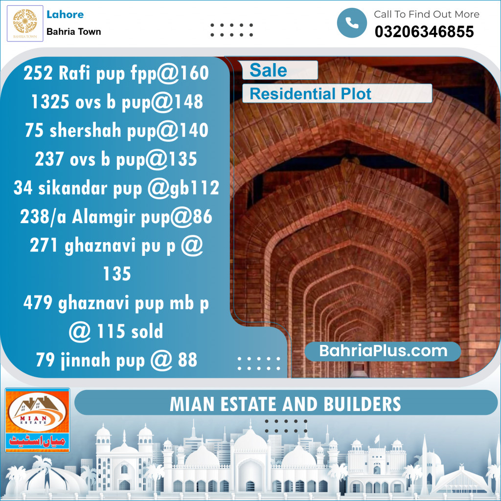 Residential Plot for Sale in Bahria Town, Lahore - (BP-135165)