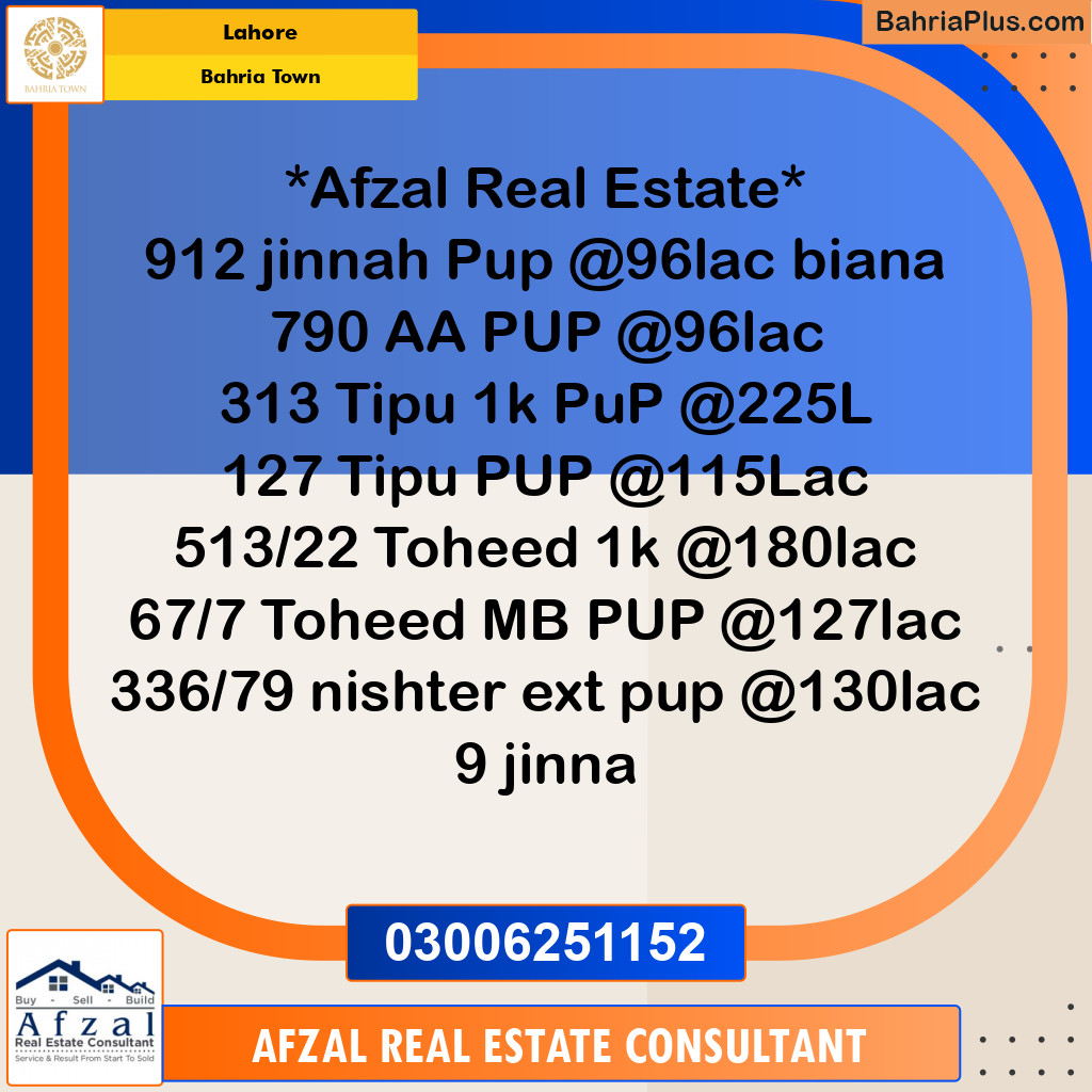 Residential Plot for Sale in Bahria Town, Lahore - (BP-135175)