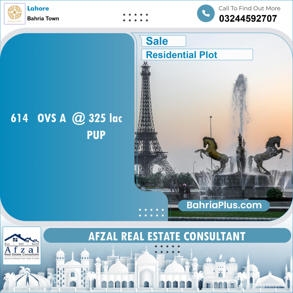Residential Plot for Sale in Bahria Town, Lahore - (BP-135282)