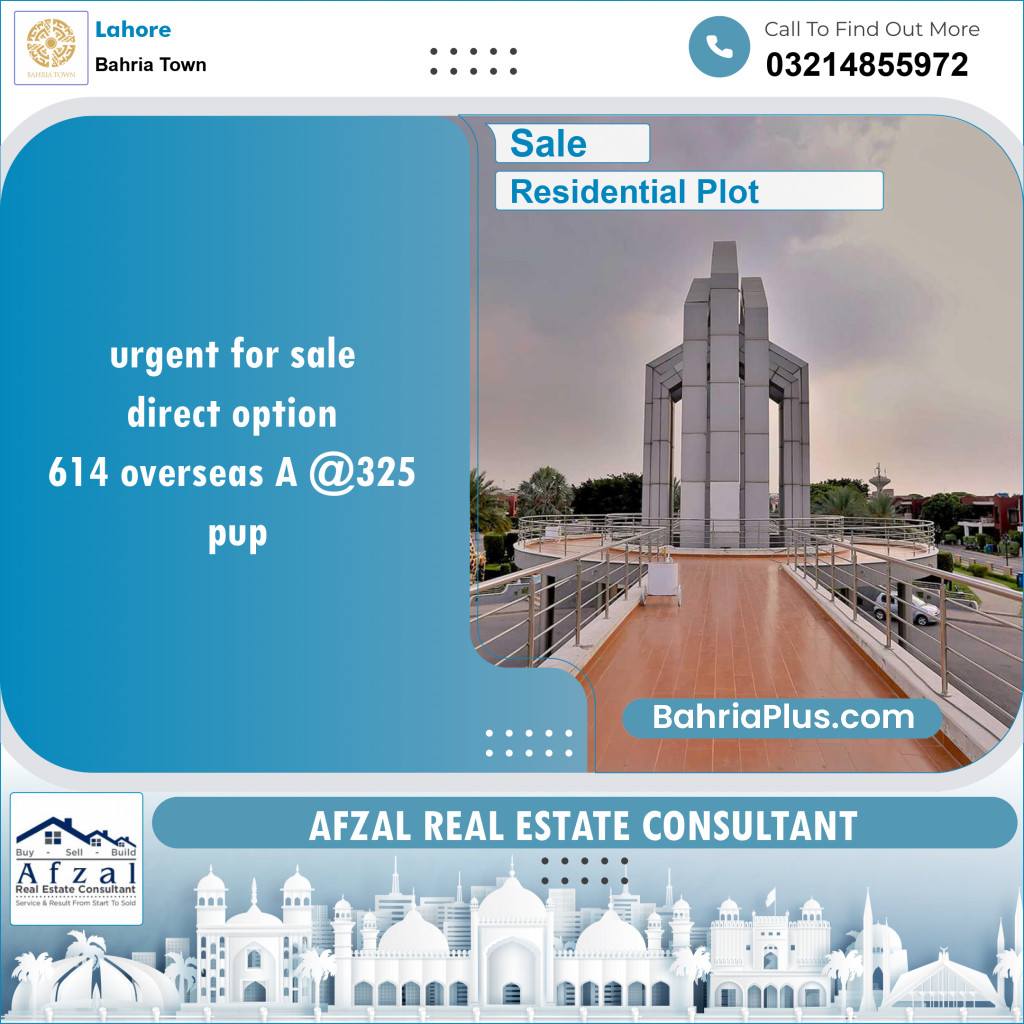 Residential Plot for Sale in Bahria Town, Lahore - (BP-135284)