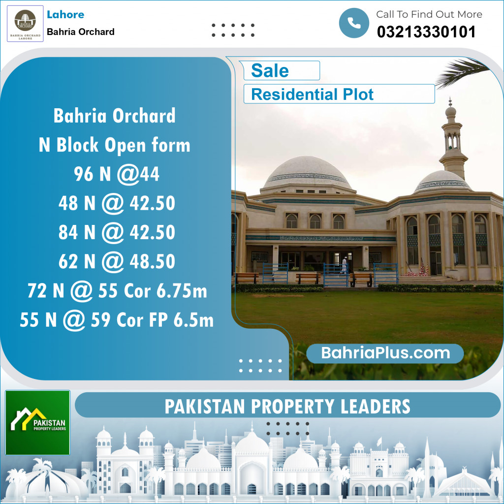 Residential Plot for Sale in Bahria Orchard, Lahore - (BP-135305)