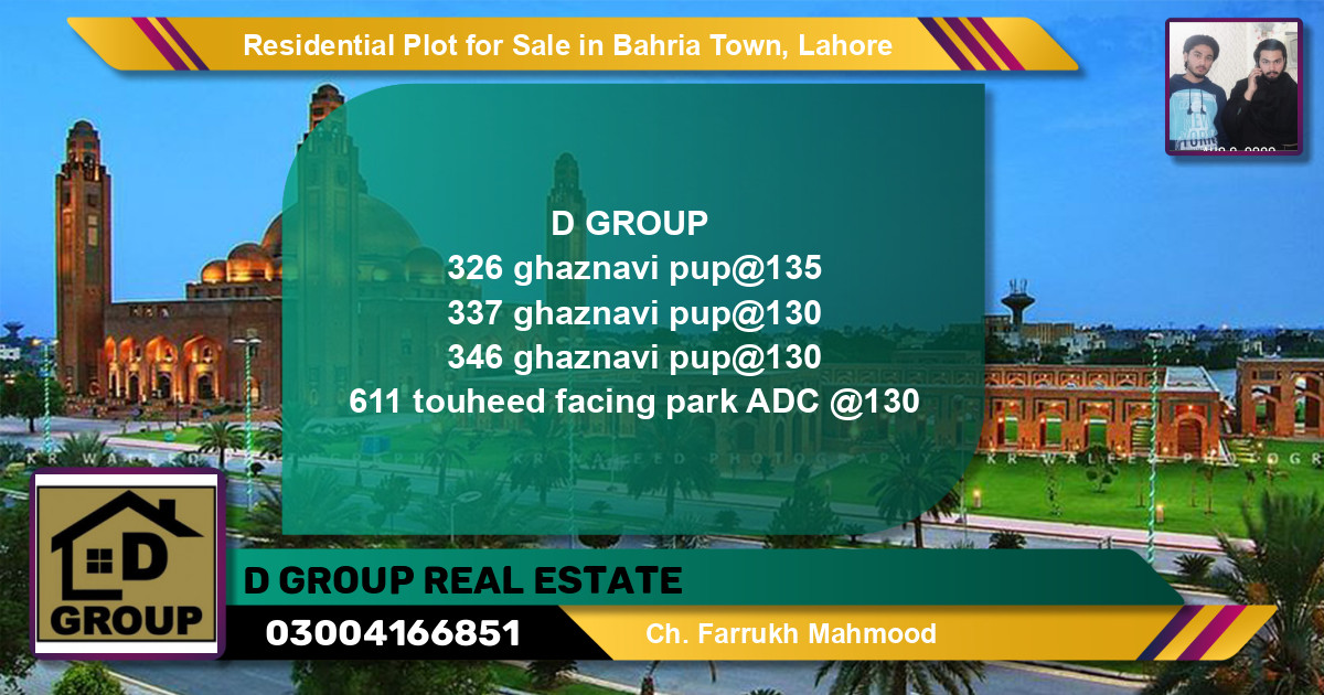 Residential Plot for Sale in Bahria Town, Lahore - (BP-135316)