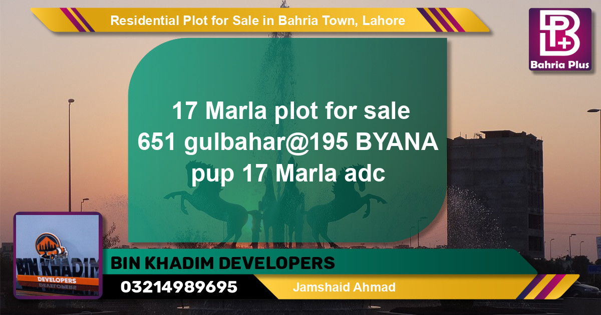 Residential Plot for Sale in Bahria Town, Lahore - (BP-135325)