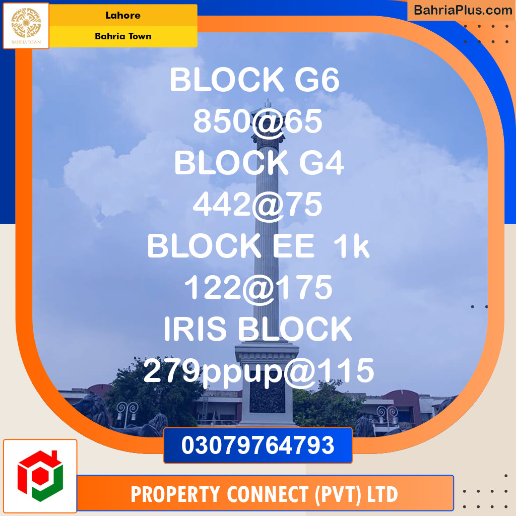Residential Plot for Sale in Bahria Town, Lahore - (BP-135335)