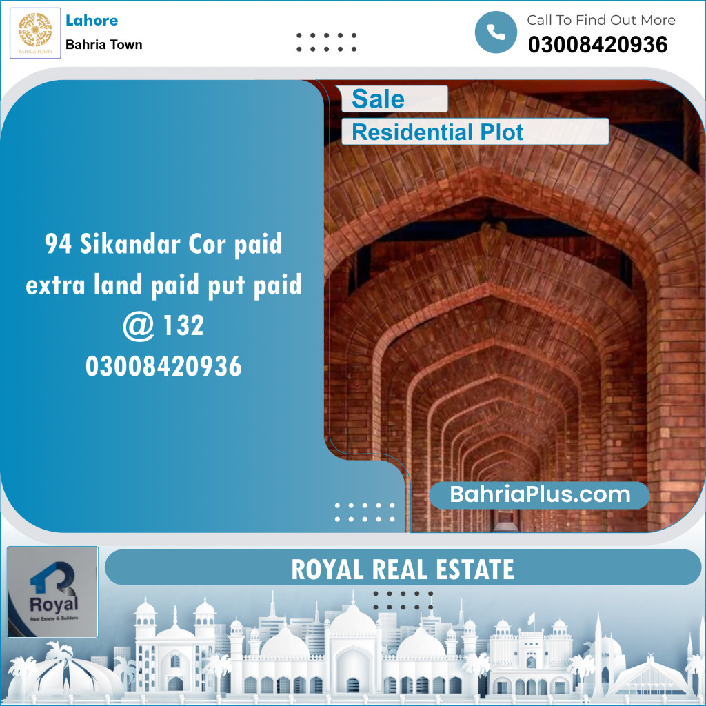 Residential Plot for Sale in Bahria Town, Lahore - (BP-135342)