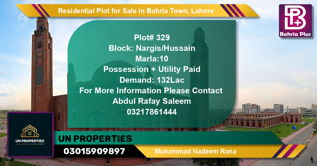 Residential Plot for Sale in Bahria Town, Lahore - (BP-135350)