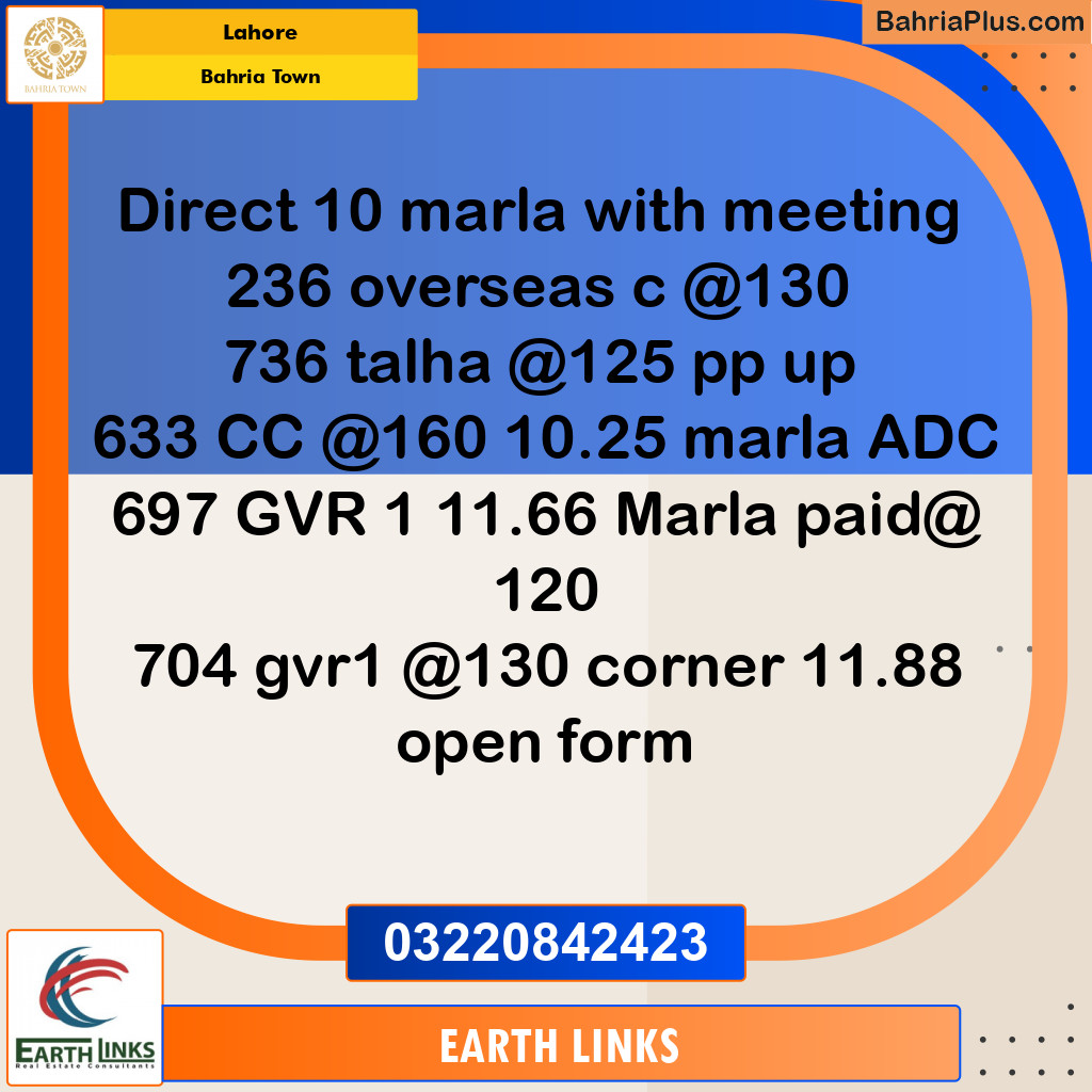 Residential Plot for Sale in Bahria Town, Lahore - (BP-135368)