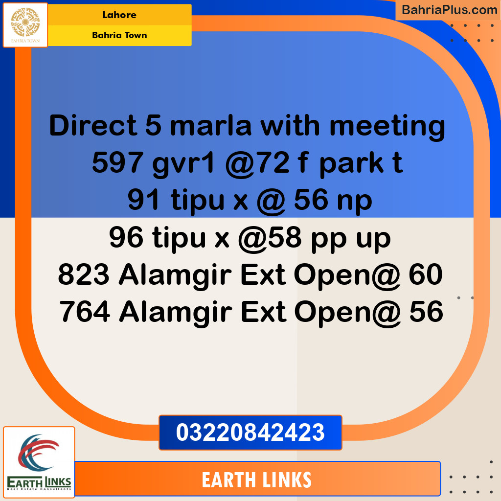 Residential Plot for Sale in Bahria Town, Lahore - (BP-135370)