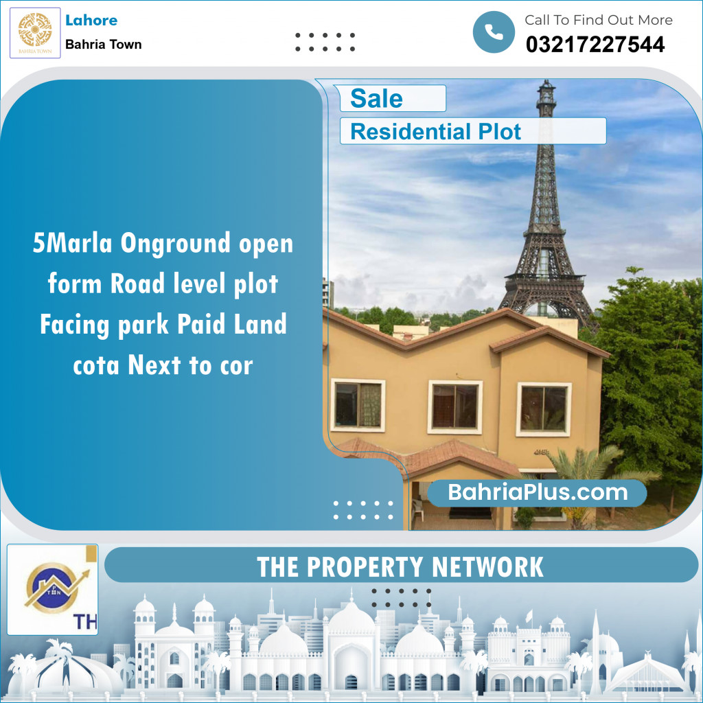 Residential Plot for Sale in Bahria Town, Lahore - (BP-135409)