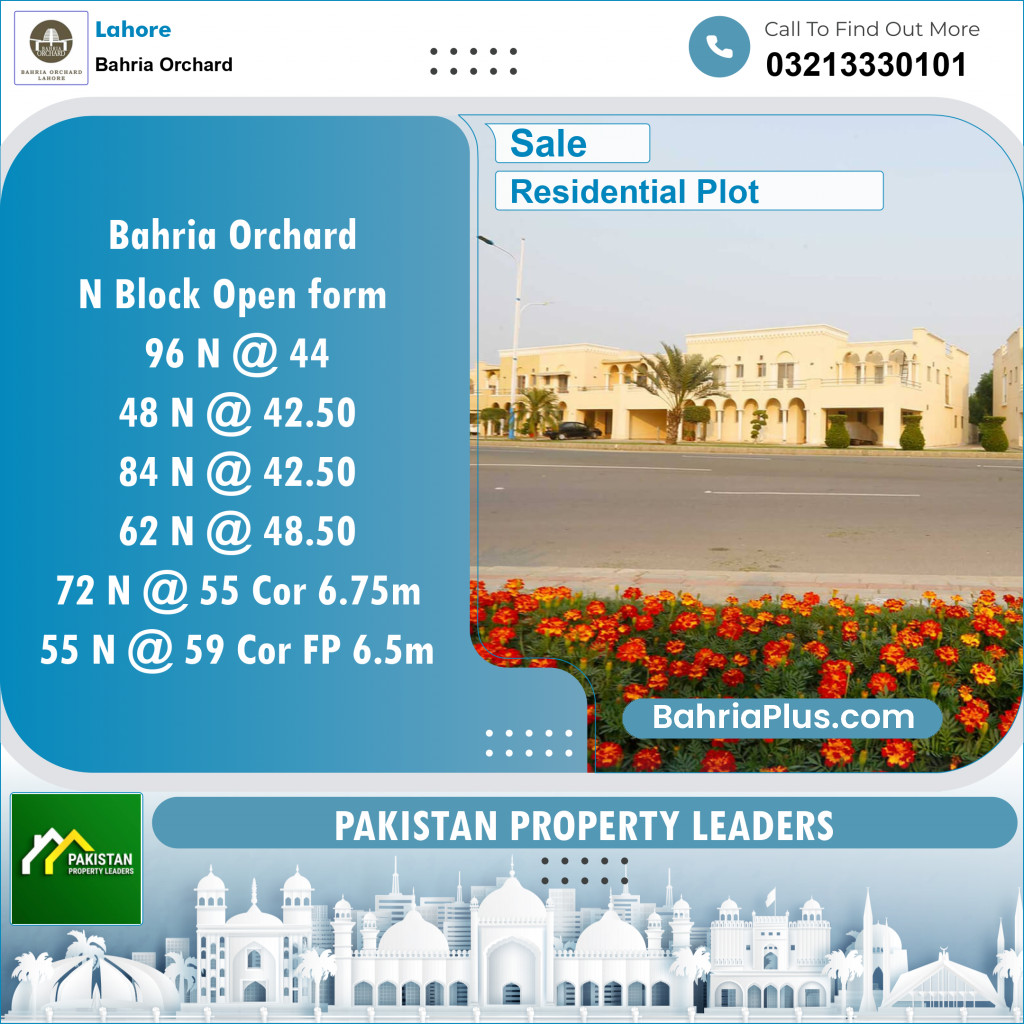 Residential Plot for Sale in Bahria Orchard, Lahore - (BP-135448)
