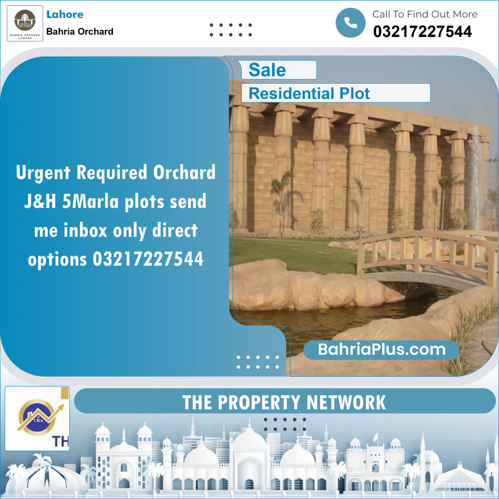 Residential Plot for Sale in Bahria Orchard, Lahore - (BP-135461)