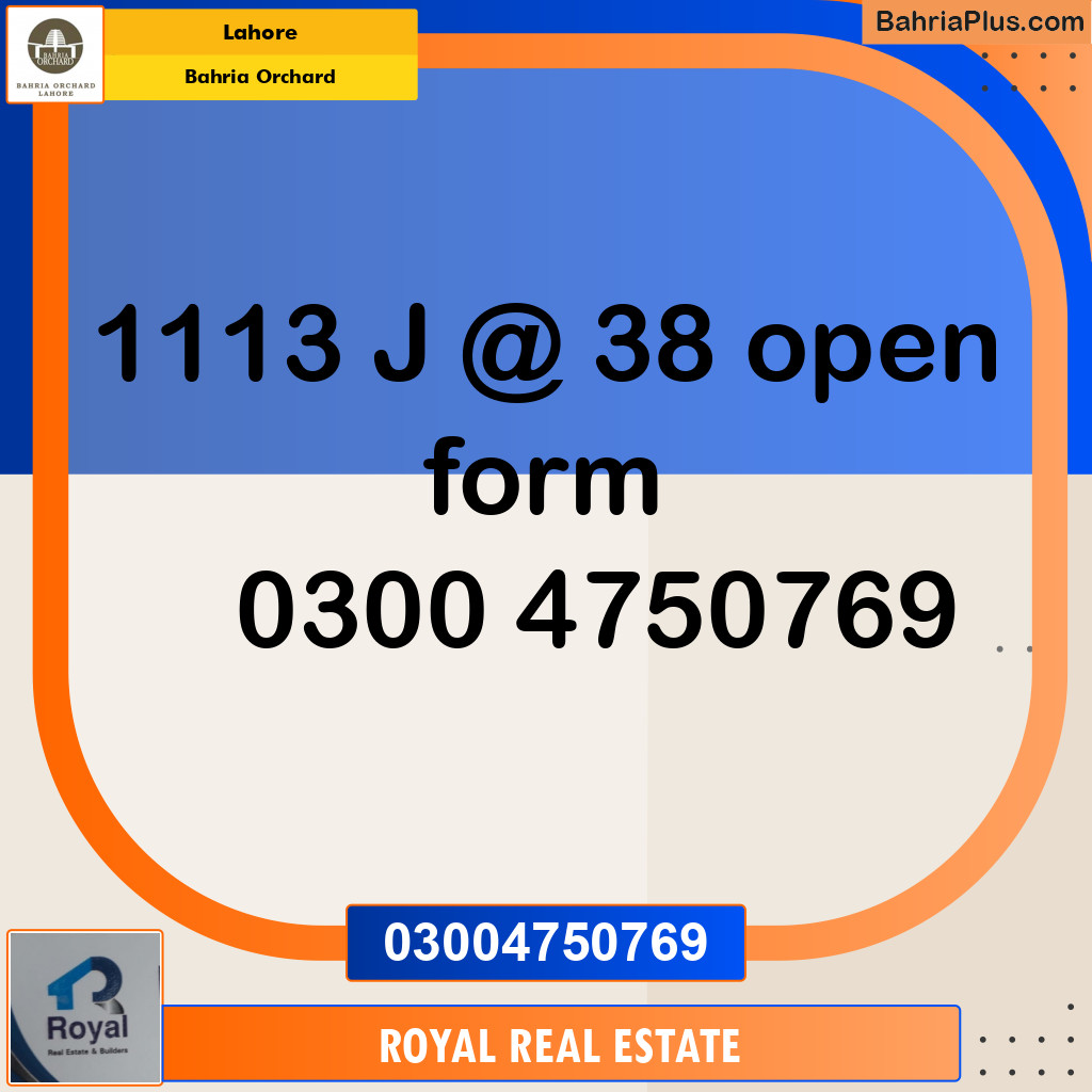 Residential Plot for Sale in Bahria Orchard, Lahore - (BP-135469)