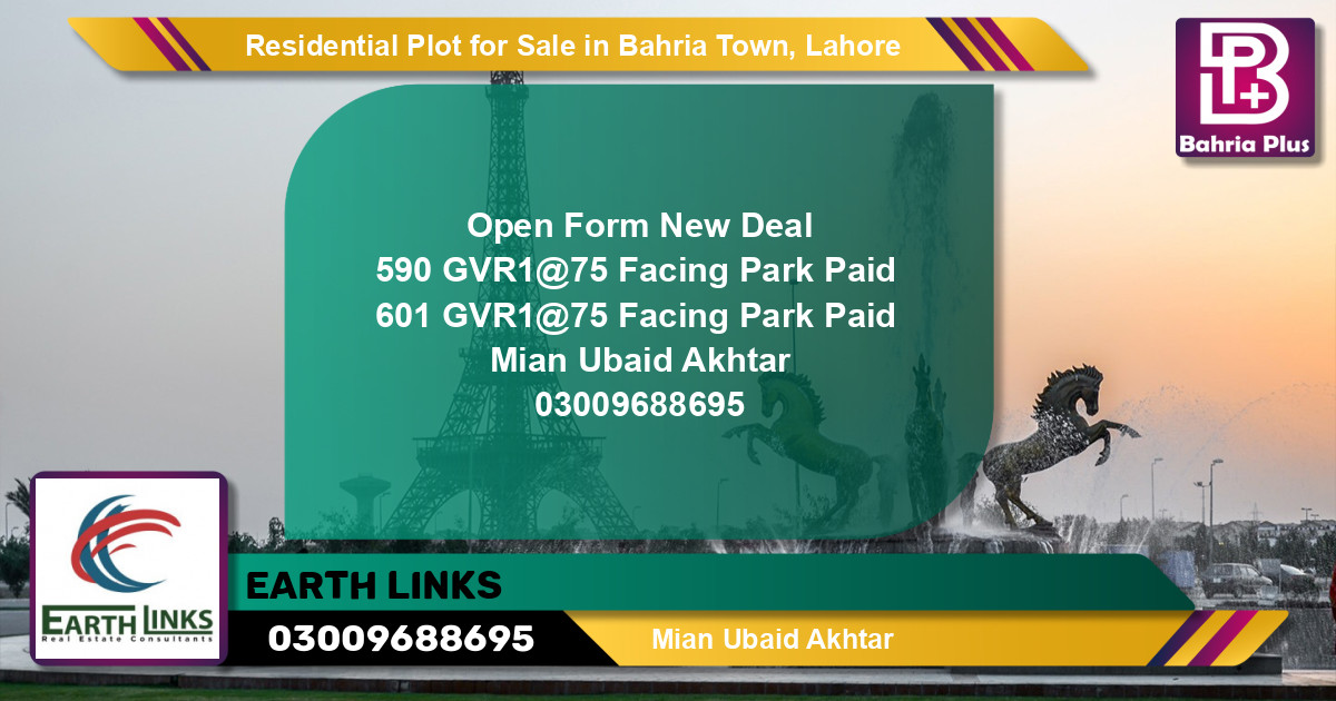 Residential Plot for Sale in Bahria Town, Lahore - (BP-135476)