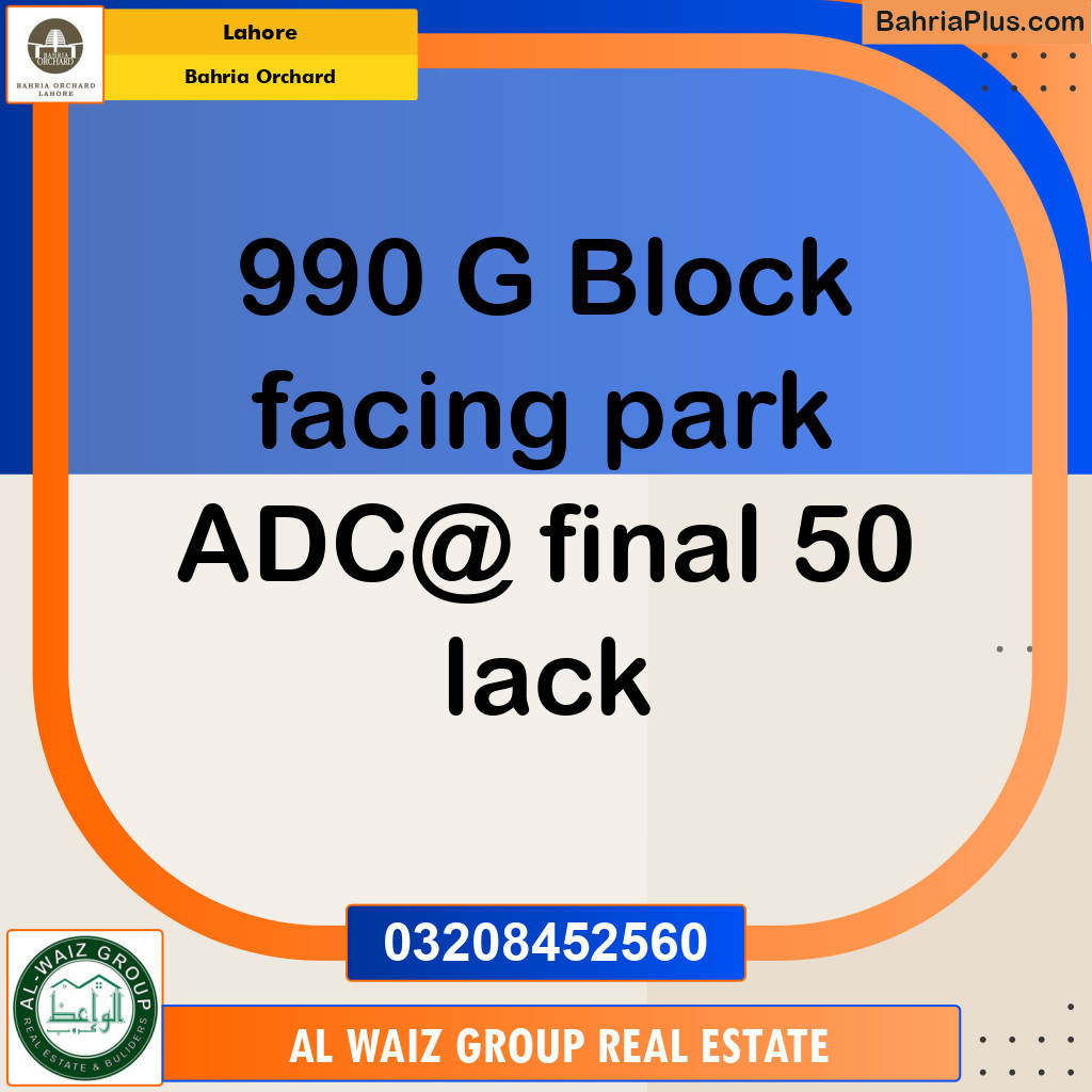 Residential Plot for Sale in Bahria Orchard, Lahore - (BP-135493)