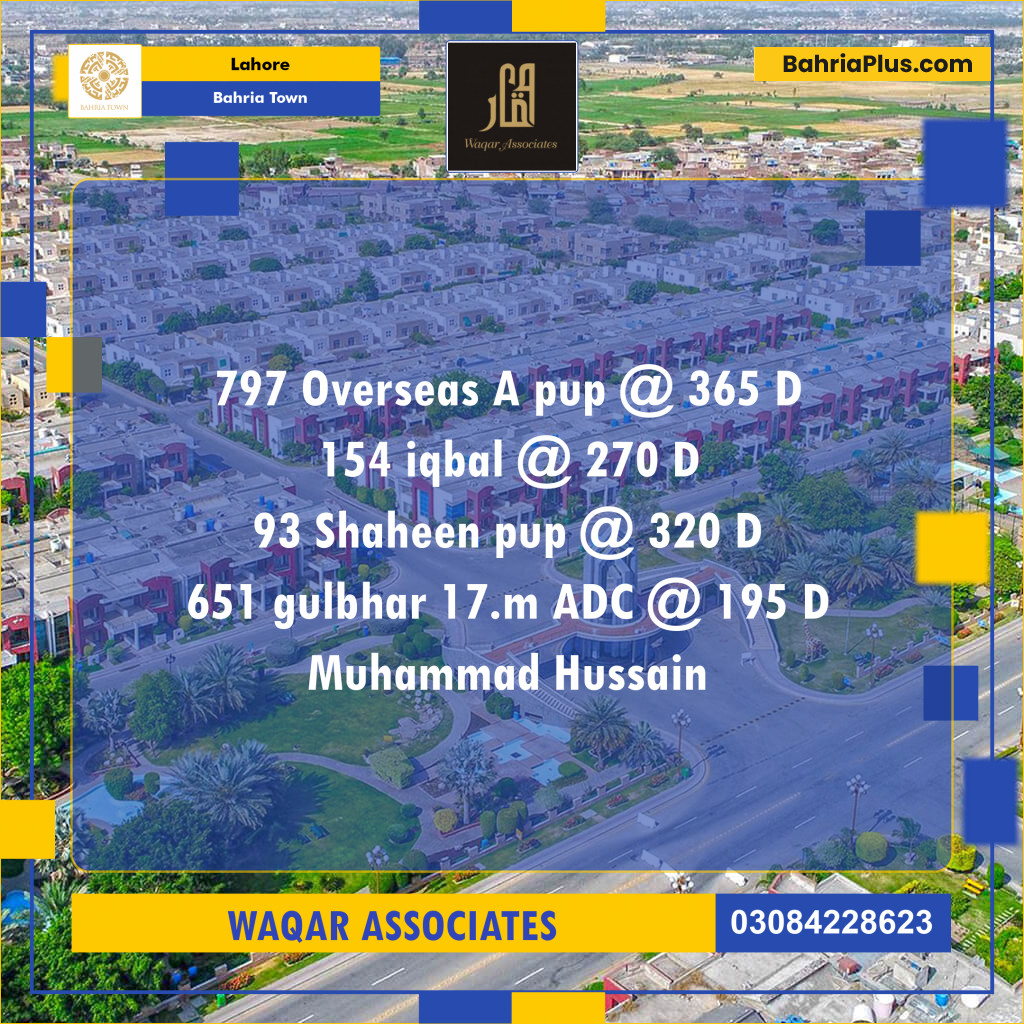 Residential Plot for Sale in Bahria Town, Lahore - (BP-135512)