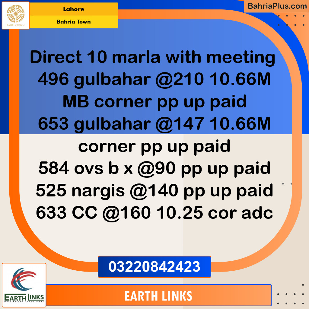 Residential Plot for Sale in Bahria Town, Lahore - (BP-135602)