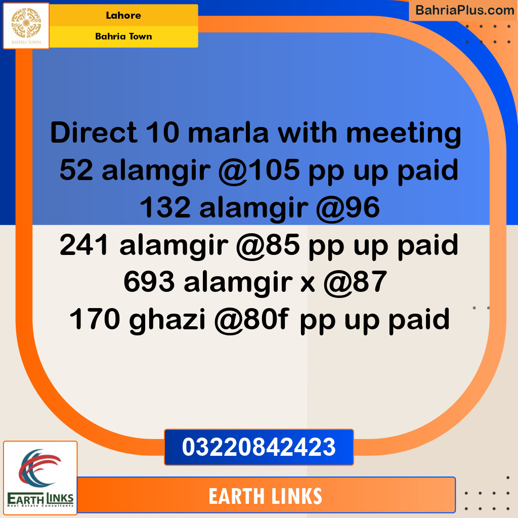 Residential Plot for Sale in Bahria Town, Lahore - (BP-135610)