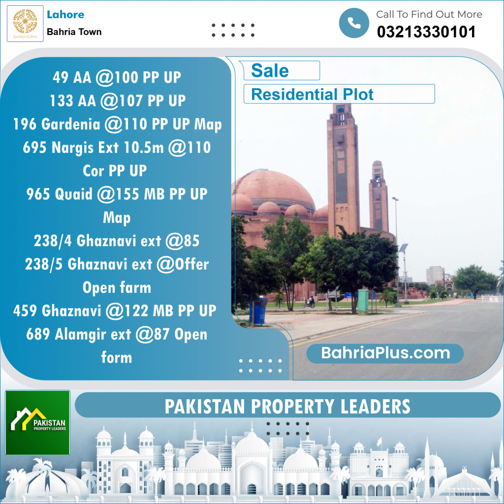 Residential Plot for Sale in Bahria Town, Lahore - (BP-135619)