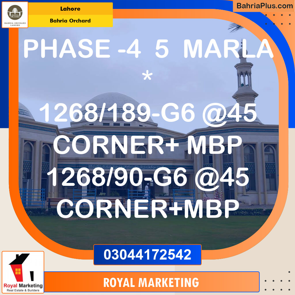 Residential Plot for Sale in Bahria Orchard, Lahore - (BP-135639)