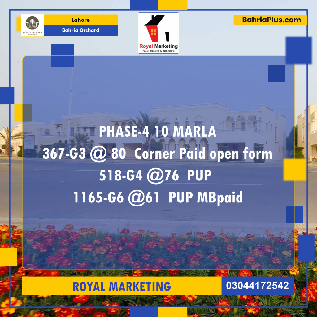 Residential Plot for Sale in Bahria Orchard, Lahore - (BP-135641)