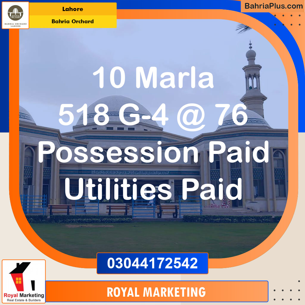 Residential Plot for Sale in Bahria Orchard, Lahore - (BP-135648)