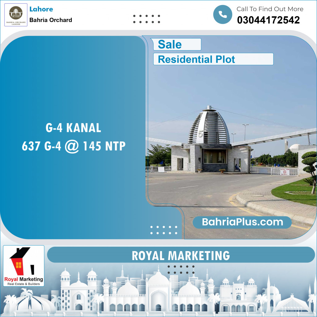 Residential Plot for Sale in Bahria Orchard, Lahore - (BP-135650)