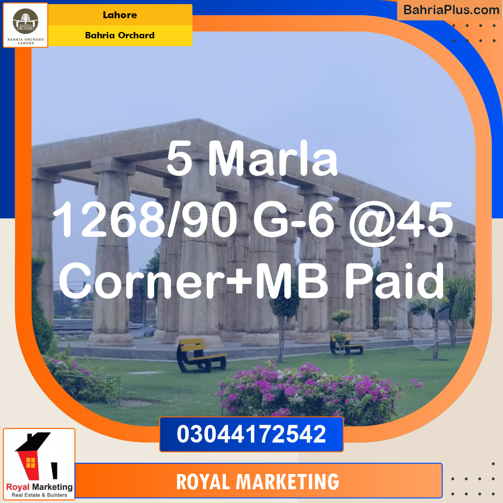 Residential Plot for Sale in Bahria Orchard, Lahore - (BP-135654)