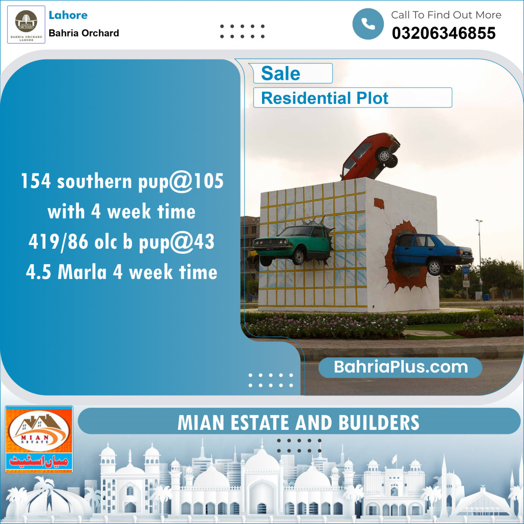 Residential Plot for Sale in Bahria Orchard, Lahore - (BP-135672)
