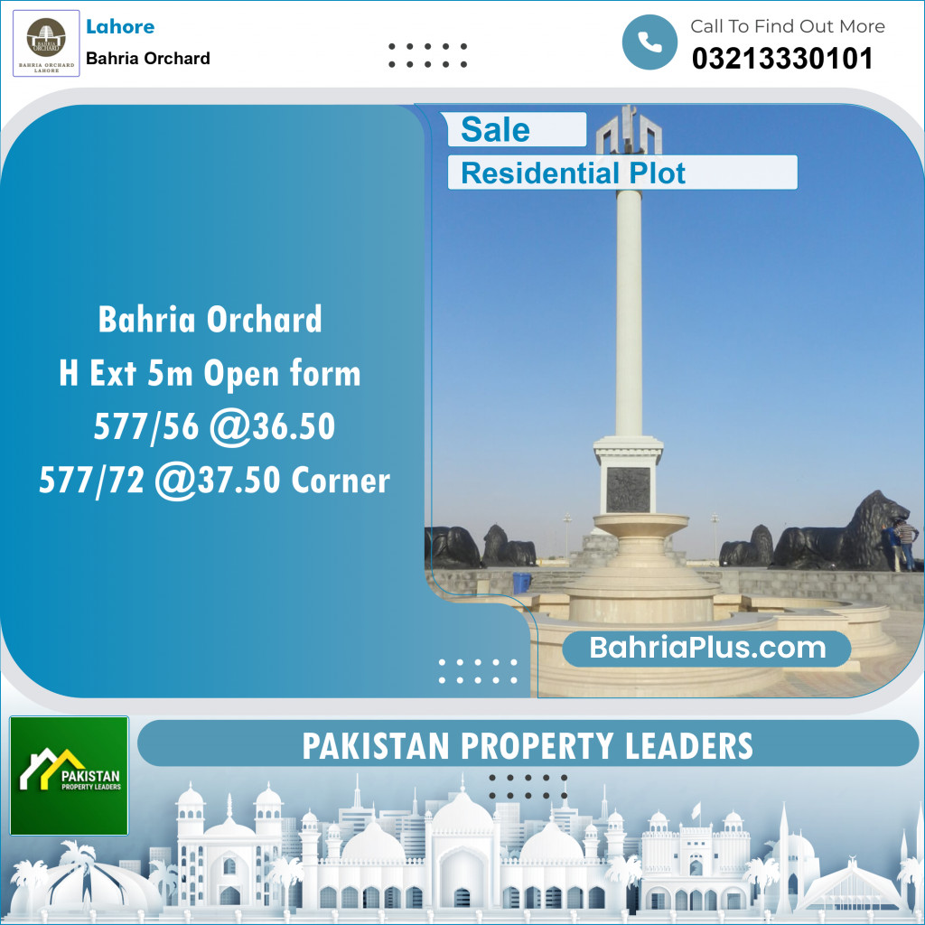 Residential Plot for Sale in Bahria Orchard, Lahore - (BP-135735)