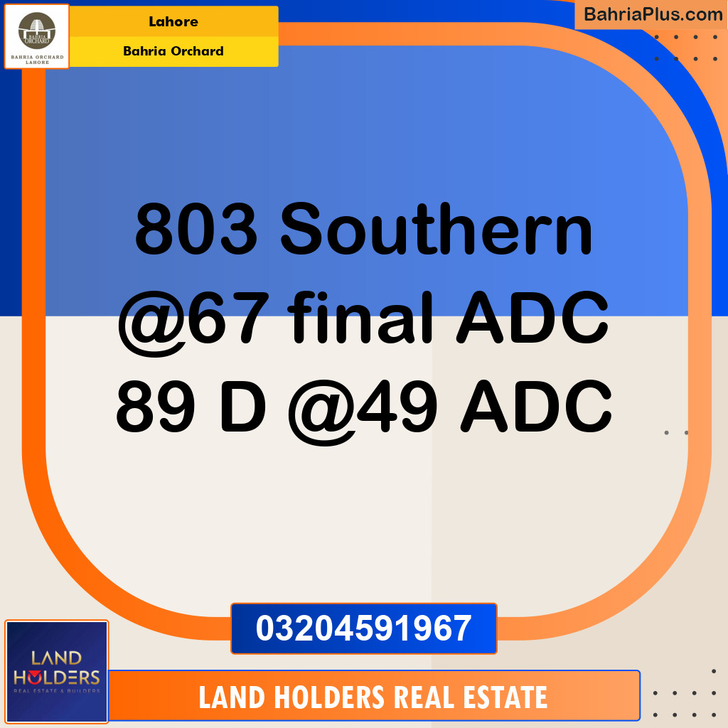 Residential Plot for Sale in Bahria Orchard, Lahore - (BP-135747)