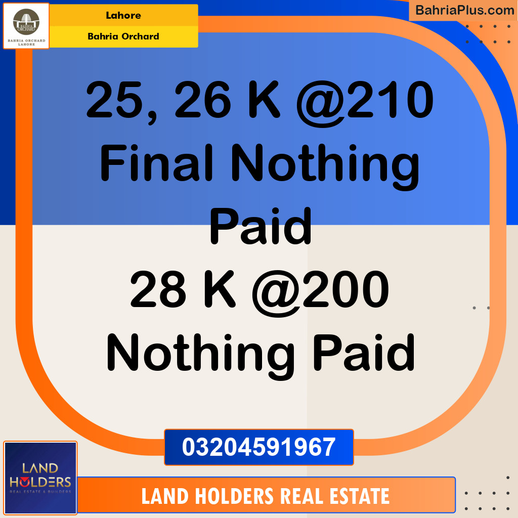 Commercial Plot for Sale in Bahria Orchard, Lahore - (BP-135748)