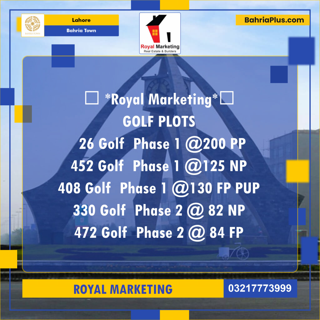 Residential Plot for Sale in Bahria Town, Lahore - (BP-135761)