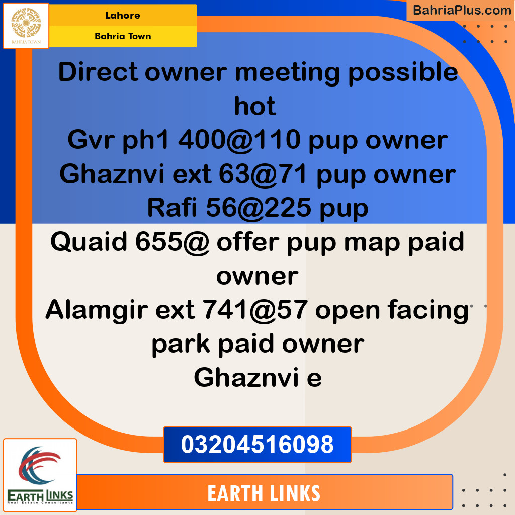 Residential Plot for Sale in Bahria Town, Lahore - (BP-135762)