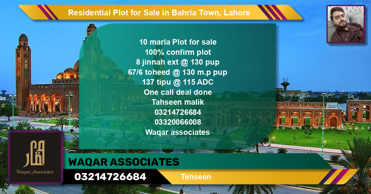 Residential Plot for Sale in Bahria Town, Lahore - (BP-135768)