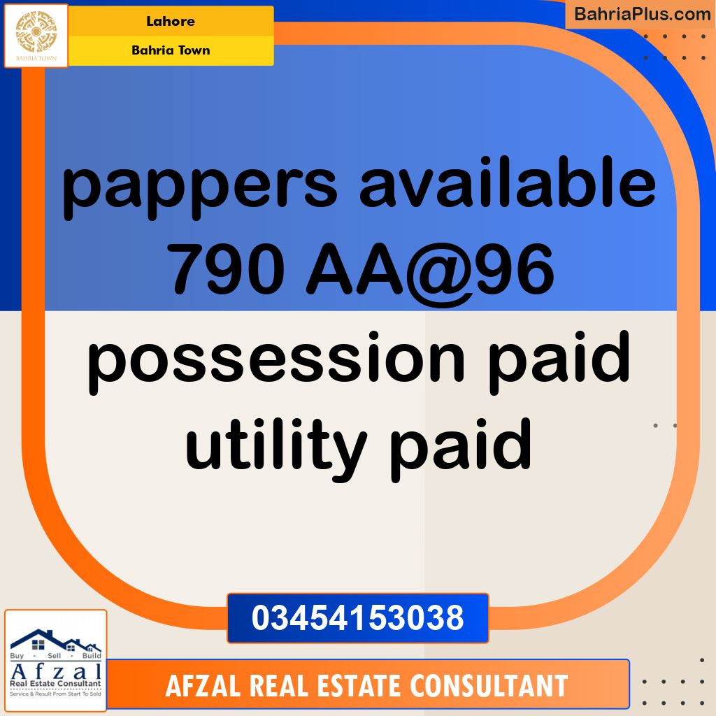 Residential Plot for Sale in Bahria Town, Lahore - (BP-135773)