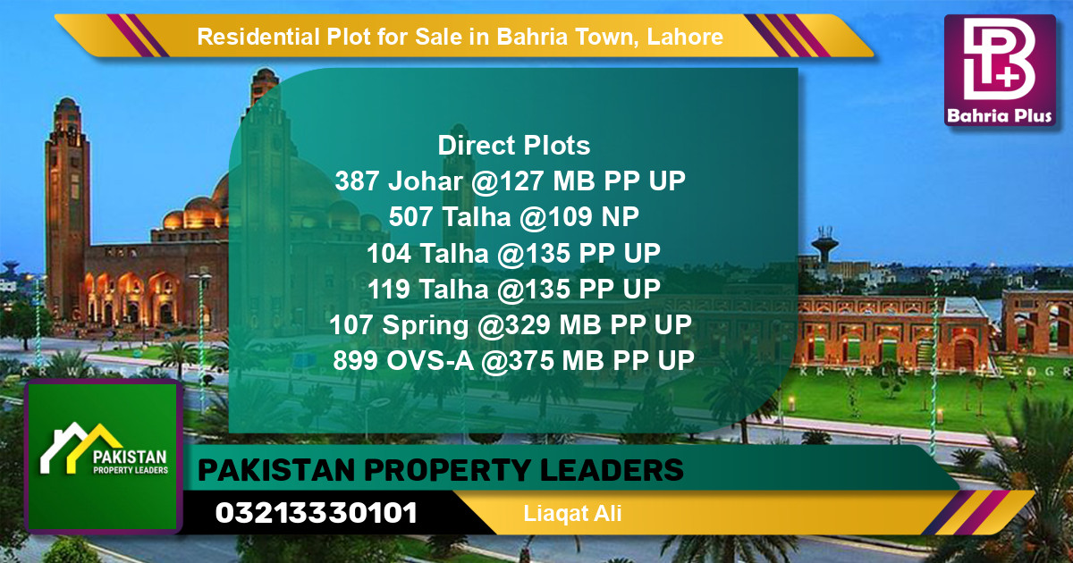 Residential Plot for Sale in Bahria Town, Lahore - (BP-135783)